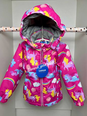 Рожева демісезонна термо куртка для дівчинки lassye 80-116