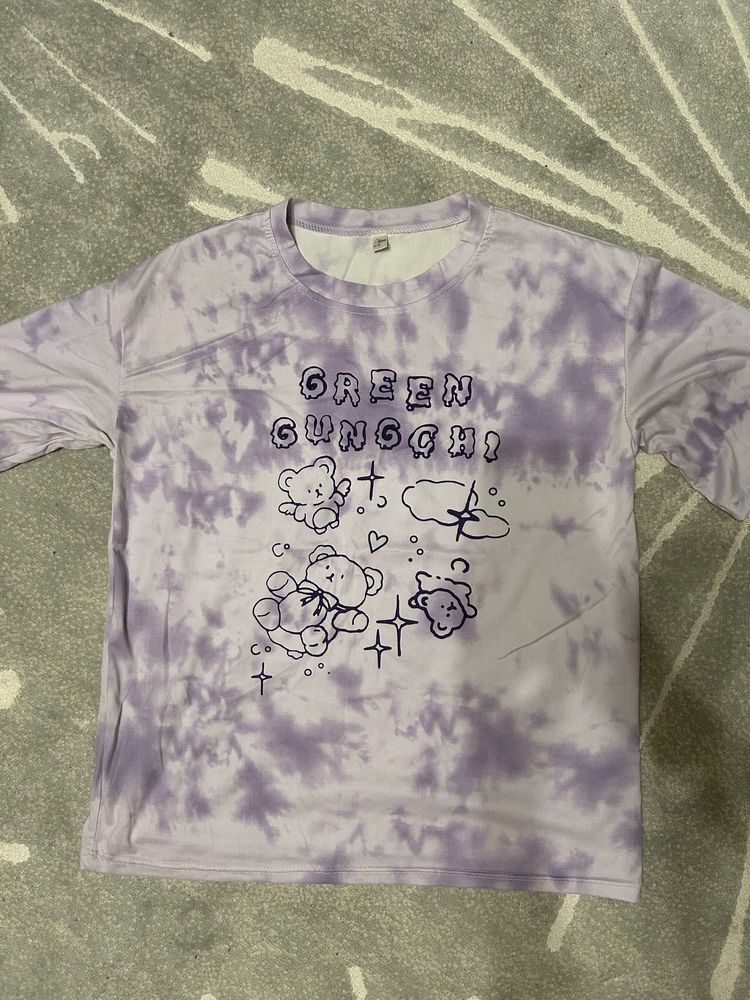 Синтетична фіолетова оверсайз футболка