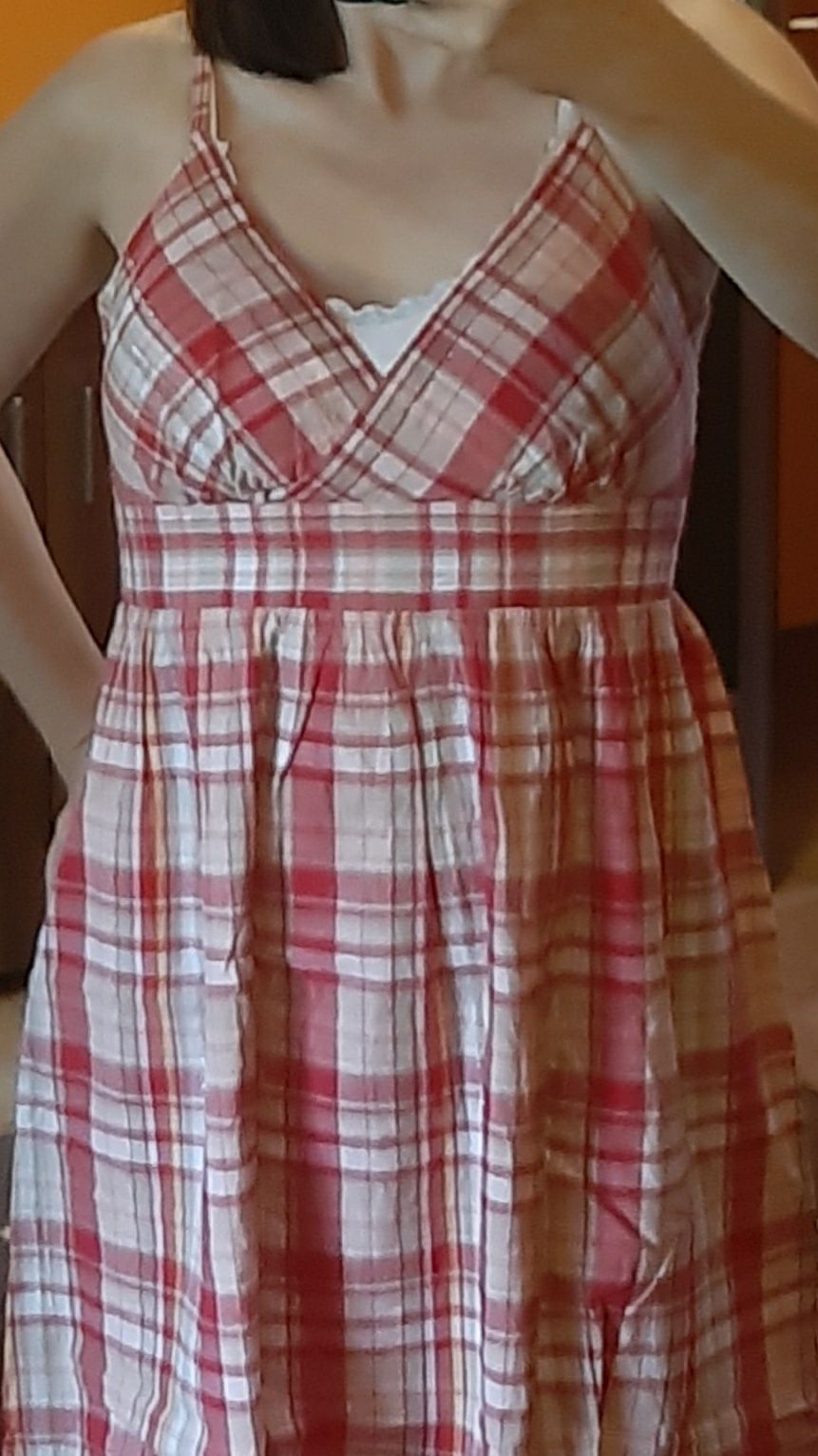 Letnia sukienka w kratkę Yessica C&A 36, nie noszona