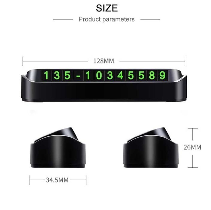 Автовизитка с номером телефона в машину для парковки