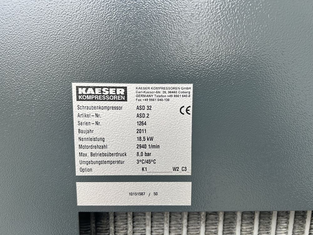 Kompresor śrubowy  KAESER ASD32 18.5kw 8bar 3.1m3/min Atlas Copco