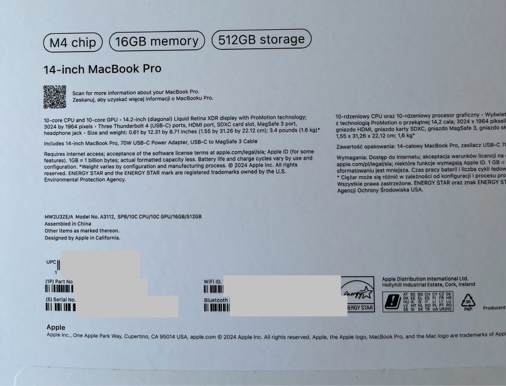 MacBook Pro 14 M4 16/512 Space Black