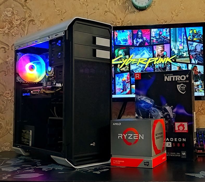Ryzen 5 3500X/RX580/ B450/ 16Gb  DDR4 SSD игровой компьютер ПК