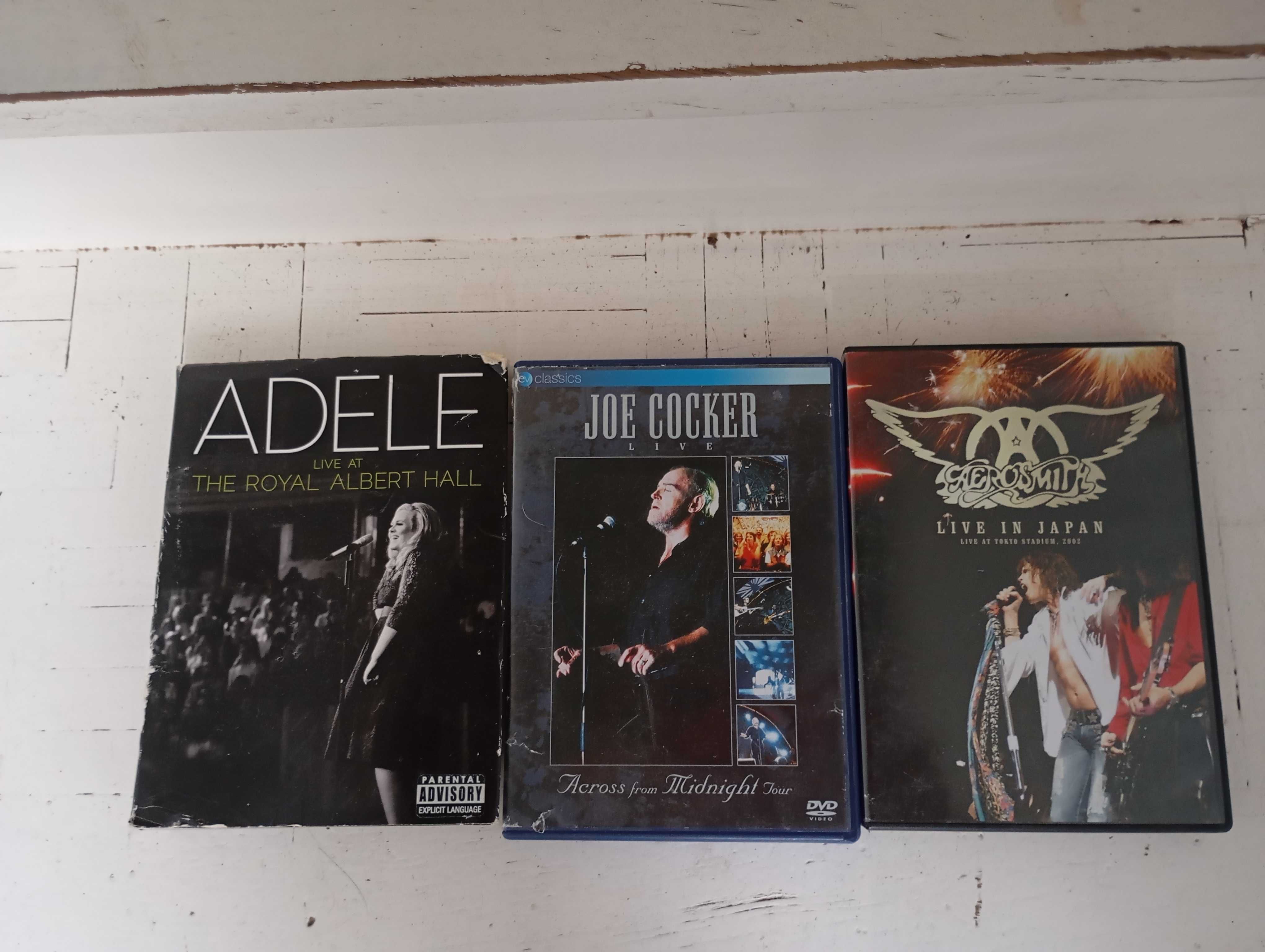 Płyty DVD ,trzy koncerty.Adele,Aerosmith,Joe Cocker