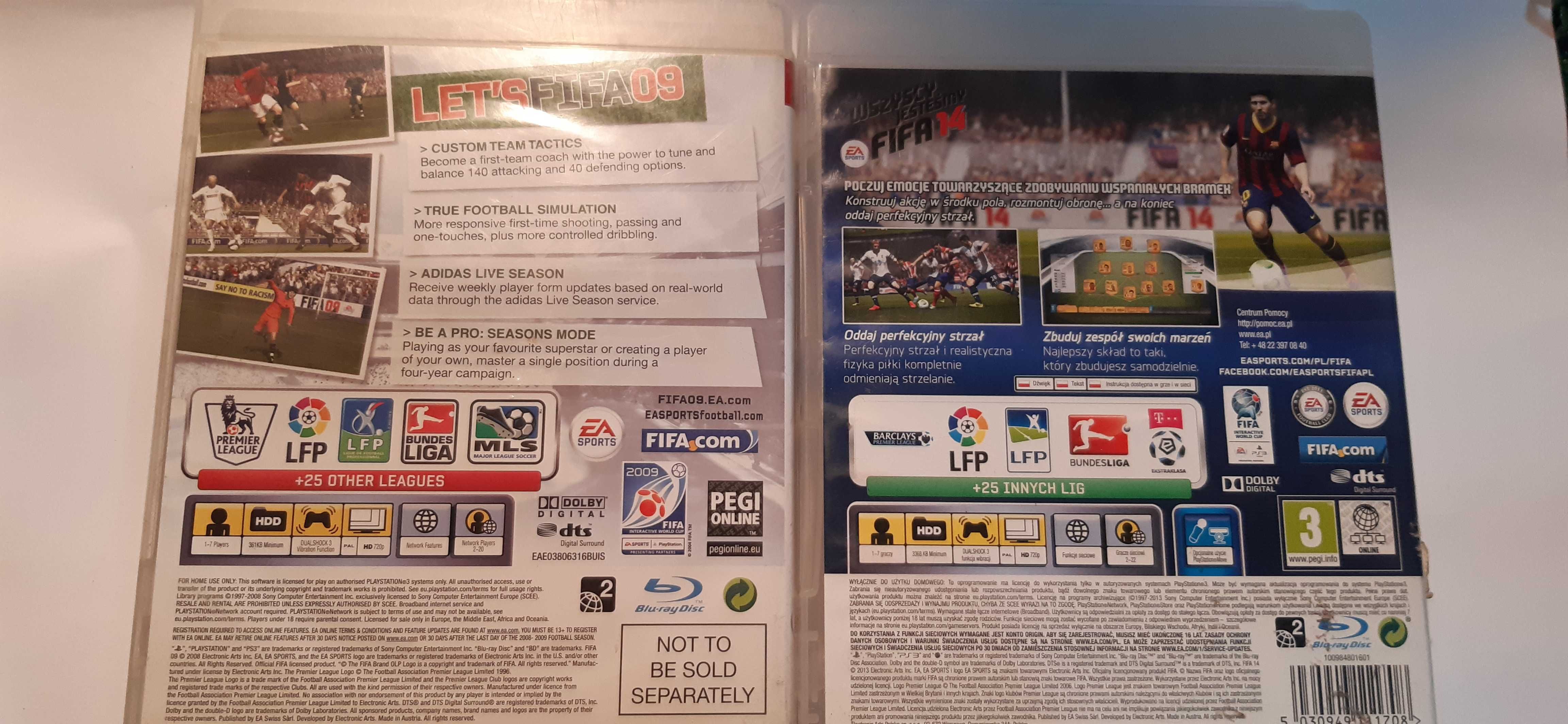 3 gry na ps3 fifa 09, 13 i 14 zestaw