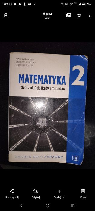 Matematyka zbiór zadań do liceów i techników 2 zakres rozszerzony