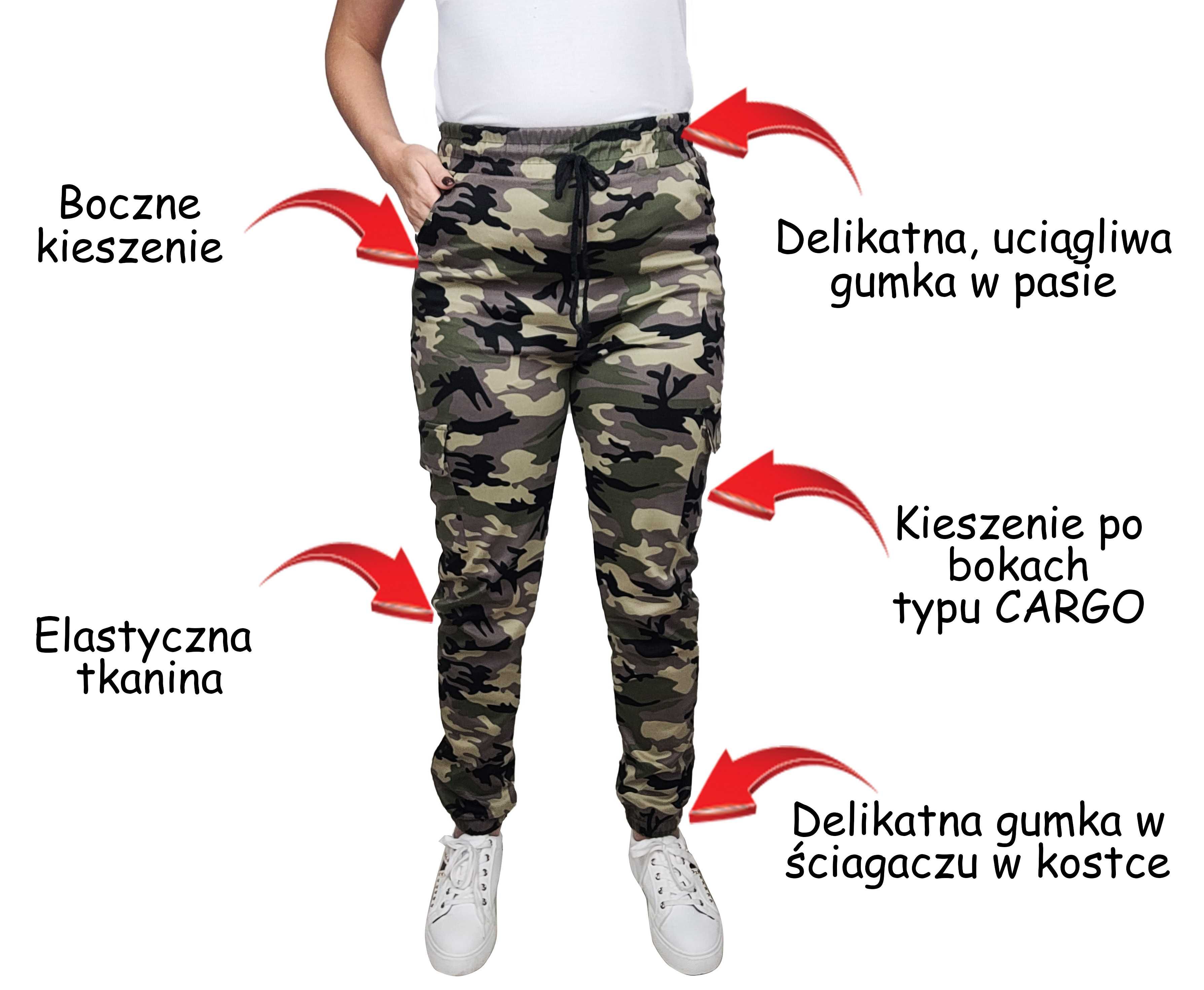 3 KOLORY MORO Spodnie BOJÓWKI CARGO damskie dresy S/M - L/XL