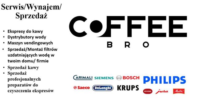 Coffeebro Serwis Wynajem Sprzedaż ekspresów do kawy dystrybutorów wody