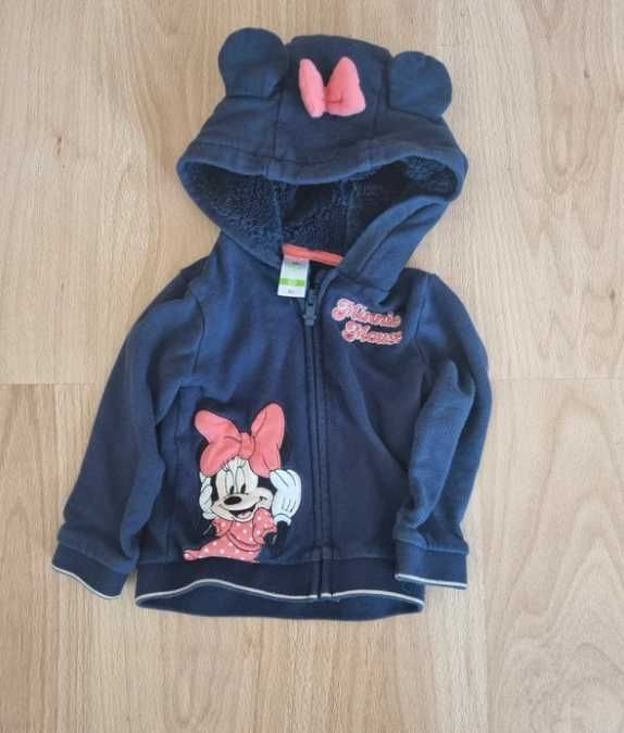 Casaco Minnie azul com capuz bebe 9-12 meses