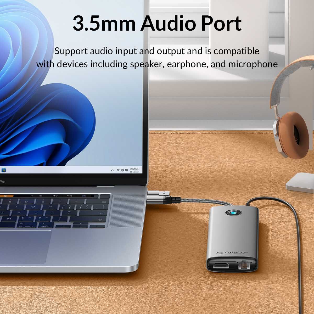 ORICO DPL10 stacja dokująca 10 w 1 wielofunkcyjna USB-C aluminium