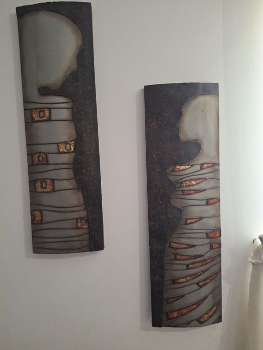 Quadros decorativos em chapa e pedra