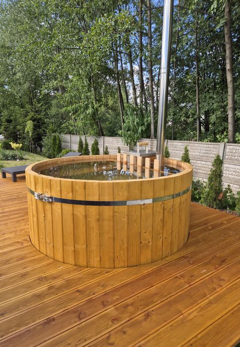 Balia ogrodowa 180cm z piecem, jakuzzi, sauna, ruska bania, spa