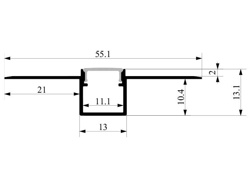 Профіль для LED стрічки під гіпсокартон шпаклівку АЛ-21, АЛ-114 анодов