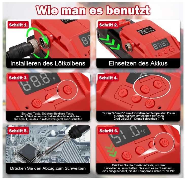 Bezprzewodowa lutownica kompatybilna z akumulatorem Einhell
