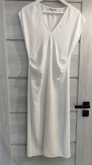 Sukienka długa  damska  kremowa wiosna lato okazja wesele Zara S