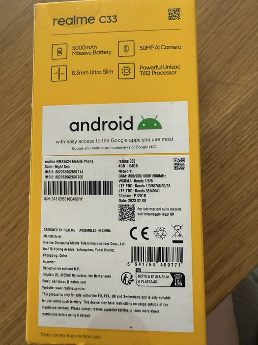 Smartfon REALME C33 4/128GB Czarny (Night Sea)