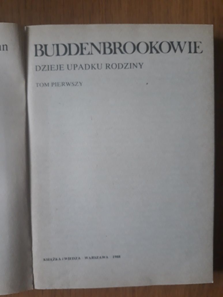 Tomasz Mann-Buddenbrookowie 	
Tom 1