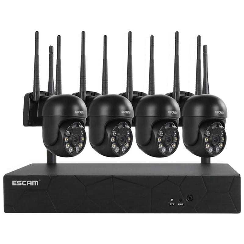 Kit de vigilância por vídeo IP Escam WNK614 Wifi 3MP 4 câmeras