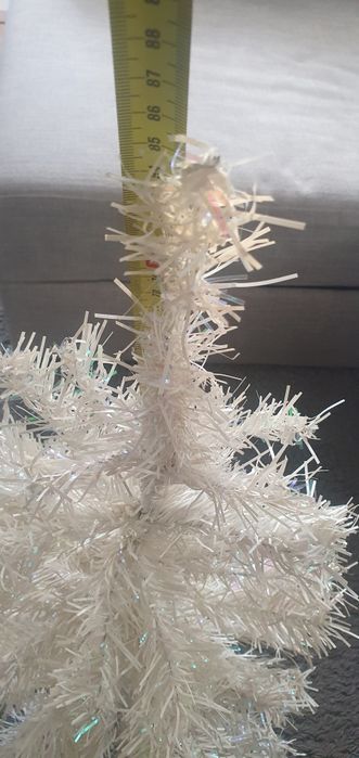 Árvore de Natal branca com brilhos sintilantes  85cm