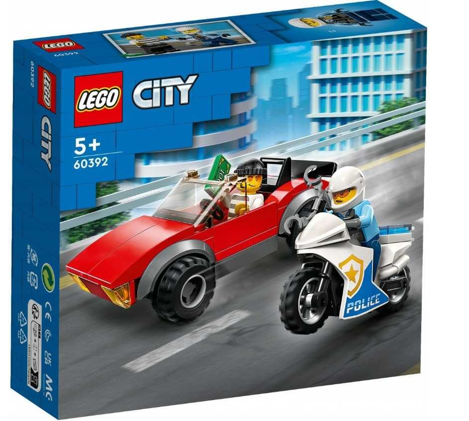 Lego city 60392 MOTOCYKL Policyjny- POŚCIG klocki