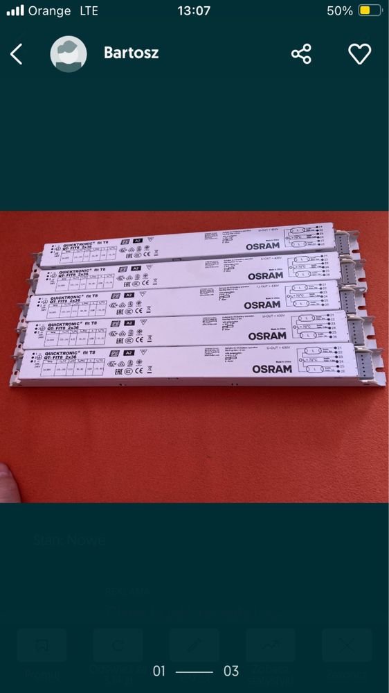 Statecznik Osram 2x36 w