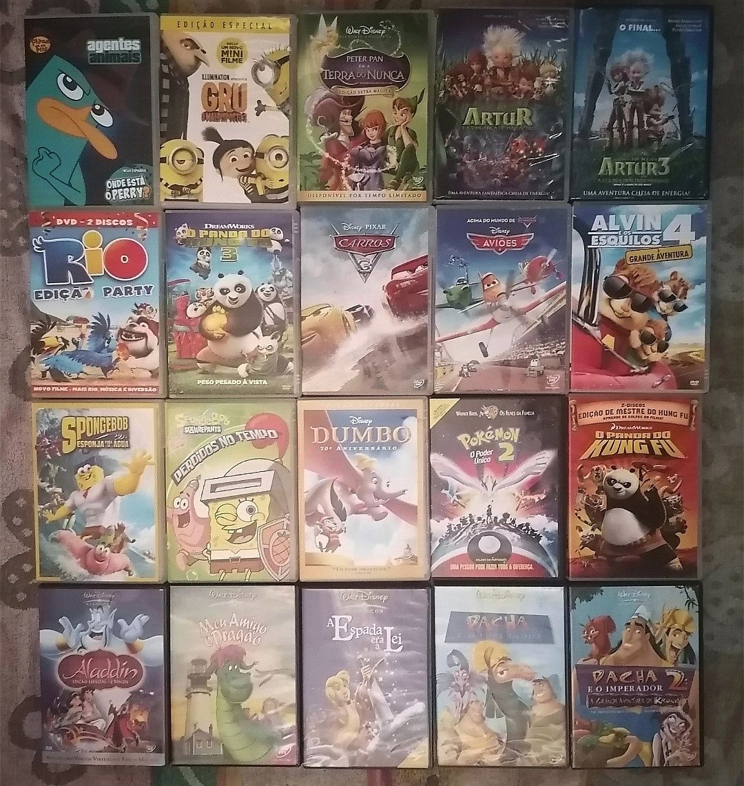 Lote 346 DVD's originais da Disney / DreamWorks / Warner, anime, manga