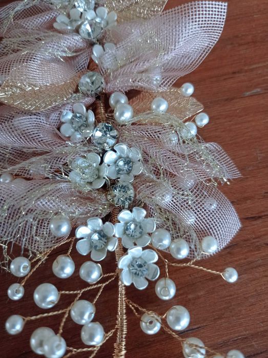 Ozdoba do włosów na ślub opaska ślubna diadem stroik ślubny