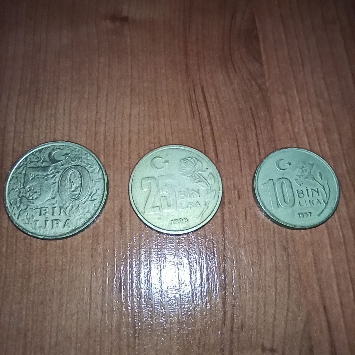 Турція 3 монети, 50, 25, 10 BIN LIRA. 1997-1999