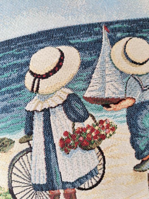 Poszewka gobelinowa 45x45 cm V102A Plaża dzieci morze morska