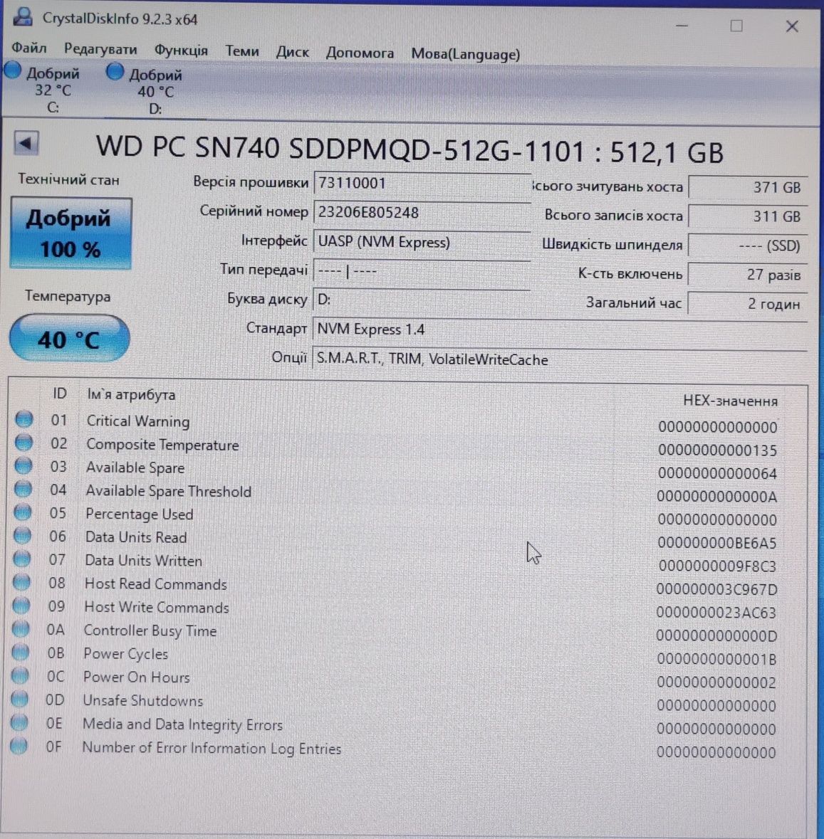 Продам m.2 SSD / ссд 512Гб WD SN740