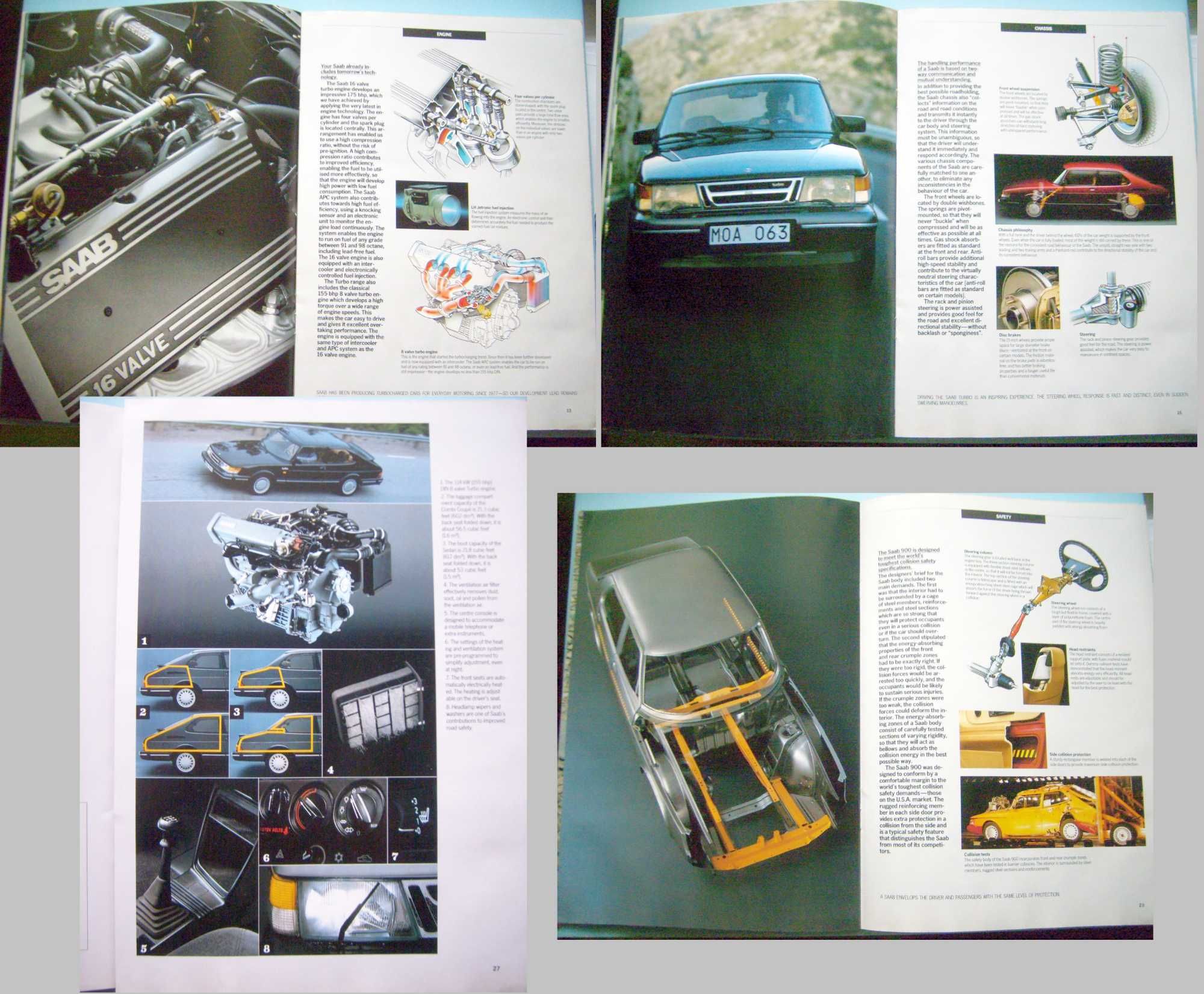 SAAB 900 / Turbo / Turbo 16 / Turbo 16 S * prospekt 1986 GB, 42 strony