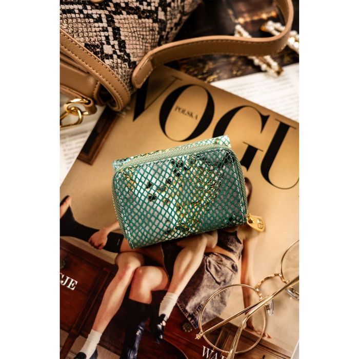 portfel damski skórzany ze złotymi okuciami i ochroną rfid - peterson