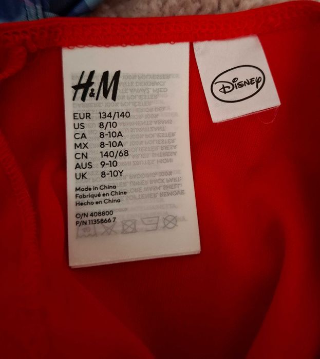 Strój Kostium Przebranie Myszka Minnie Sukienka + Opaska H&M 134-140