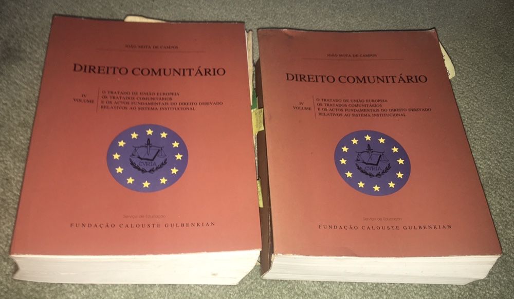 2 Livros Direito COMUNITÁRIO – VOLUME IV João Mota de Campos