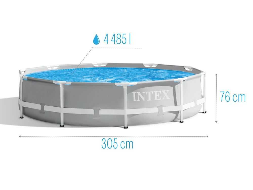 Каркасный бассейн Intex 26700 prism frame 305х76 см, объем воды 4485 л