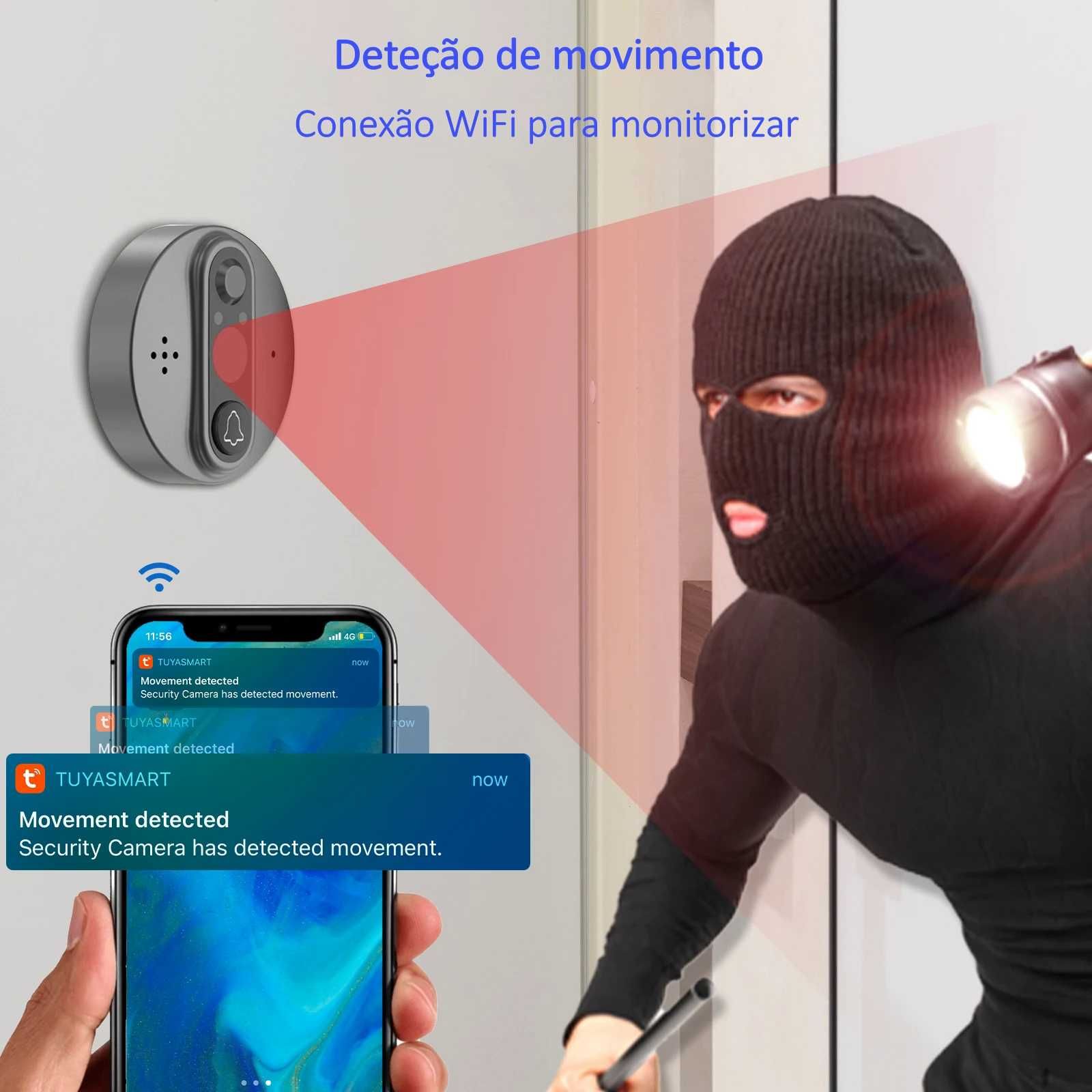Vídeo Porteiro Tuya * Sem Fios * WiFi * Ecrã Tátil de 4.3 Polegadas