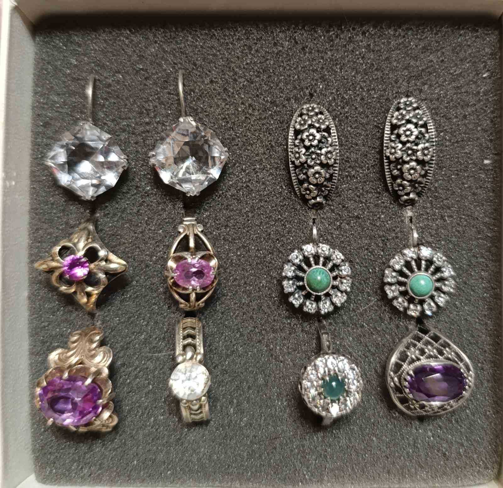 Серьги серебро СССР 875 ,916 , 925  проба