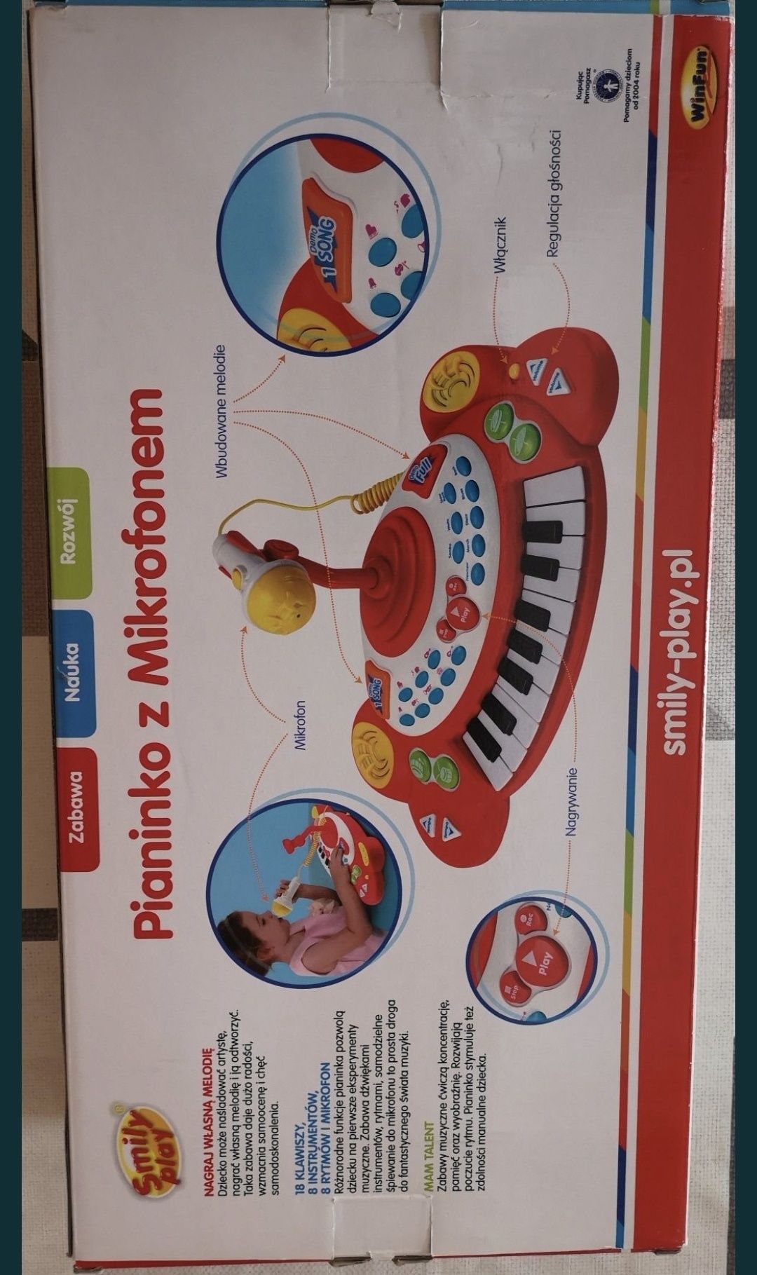 Pianinko z mikrofonem Smily Play NOWE