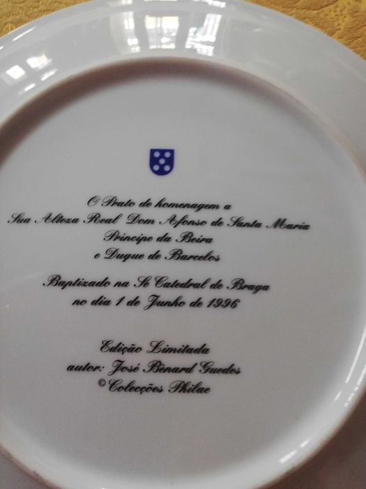 prato comemorativo baptizado sua Alteza real D.Afonso