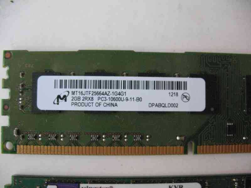 Dwa moduły DDR3 2 x 2 GB  1333 MHz PC-10600 PC-8500 Kingston Micron