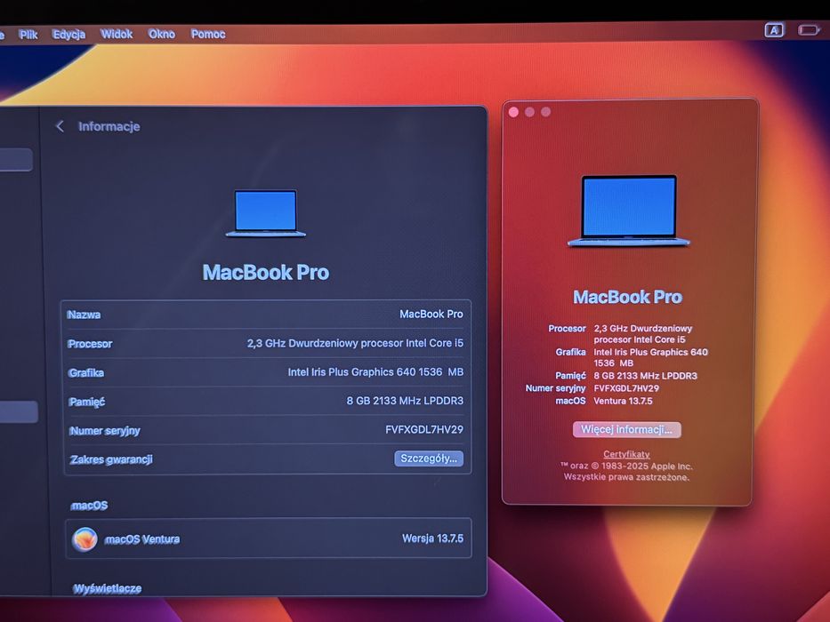 Apple MacBook Pro A1708 13inch i5 2.3GHz / 8GB RAM / 256GB