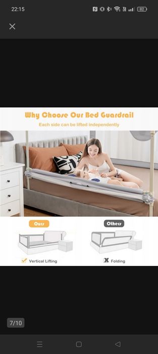 Barierka zabezpieczająca dla dzieci na łóżko