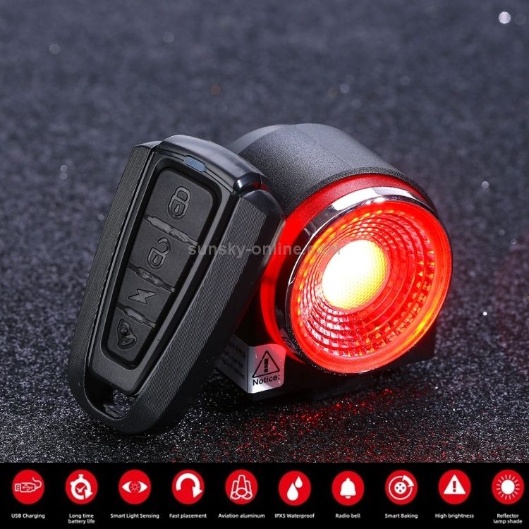 Led traseiro com alarme com comando remoto