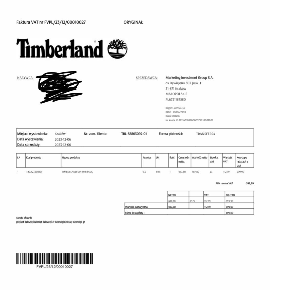 Timberland 6 Inch WR Basic rozmiar 43.5