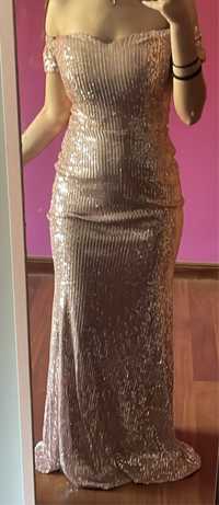 Vestido longo brilhante