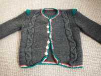 Sweter sweterek kardigan dziewczęcy  wełniany 98/104