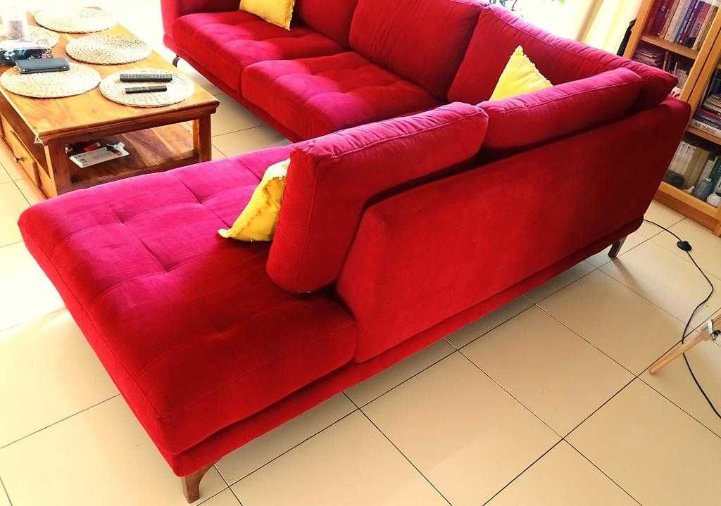 Luksusowy narożnik WESTERN HOME w kolorze RED Cherry - jak NOWY