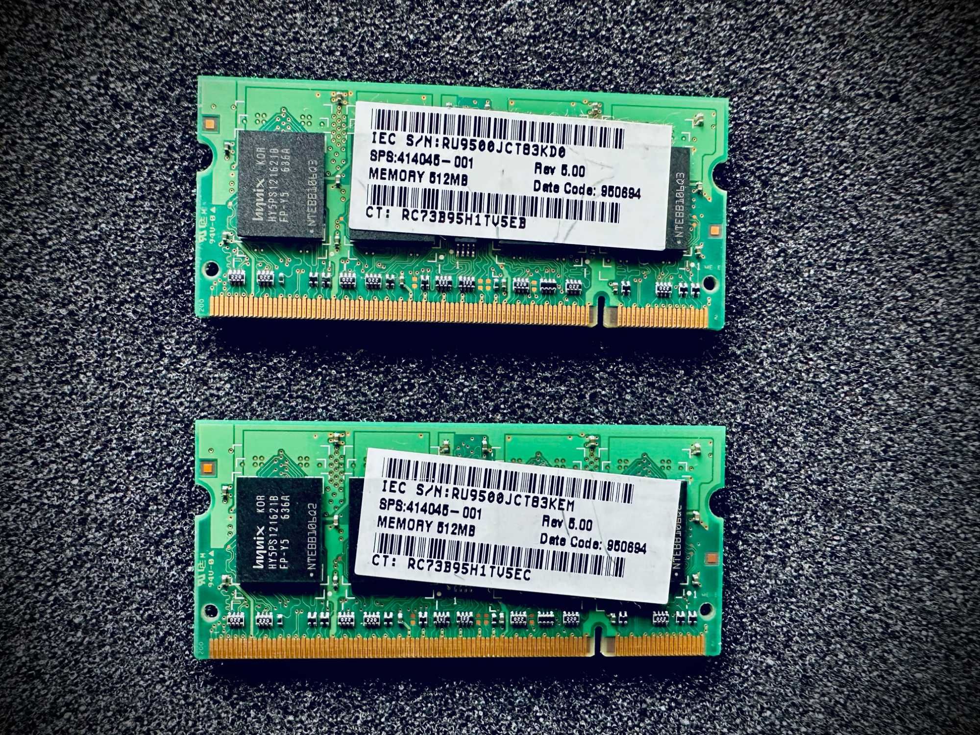 Pamięć ram DDR2 SODIMM Hynix 2 x 512 MB