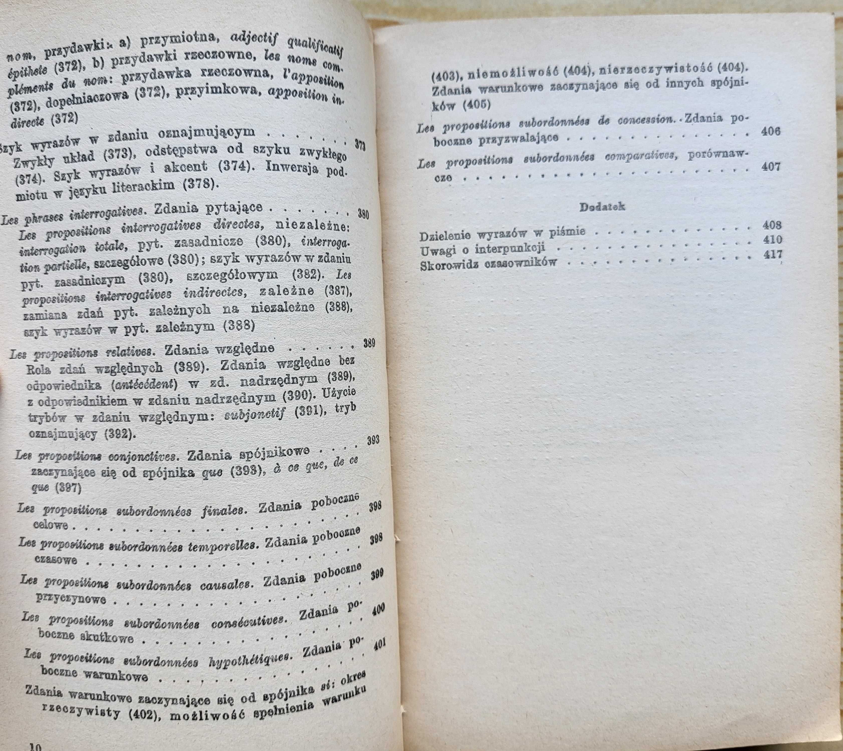 Henryk Łebek "Zarys gramatyki francuskiej" - stan B. DOBRY - TANIO!