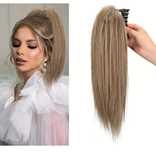 Nowy Kucyk doczepiany klamra beżowy blond 45 cm premium